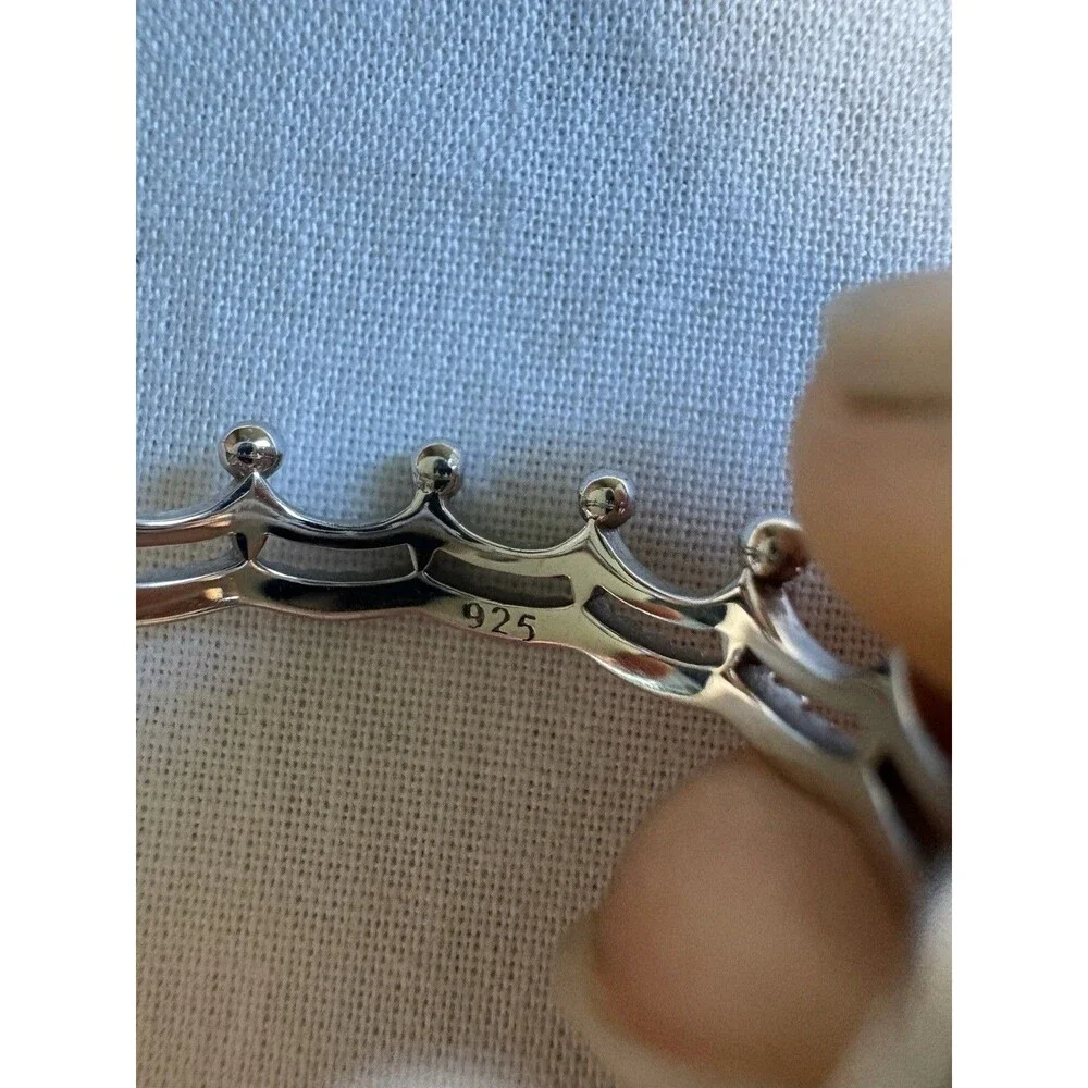 Sterling Silver Tiara Crown Band Ring‎ Sz 10.75 2.87g Repair Missing 2 Stones
